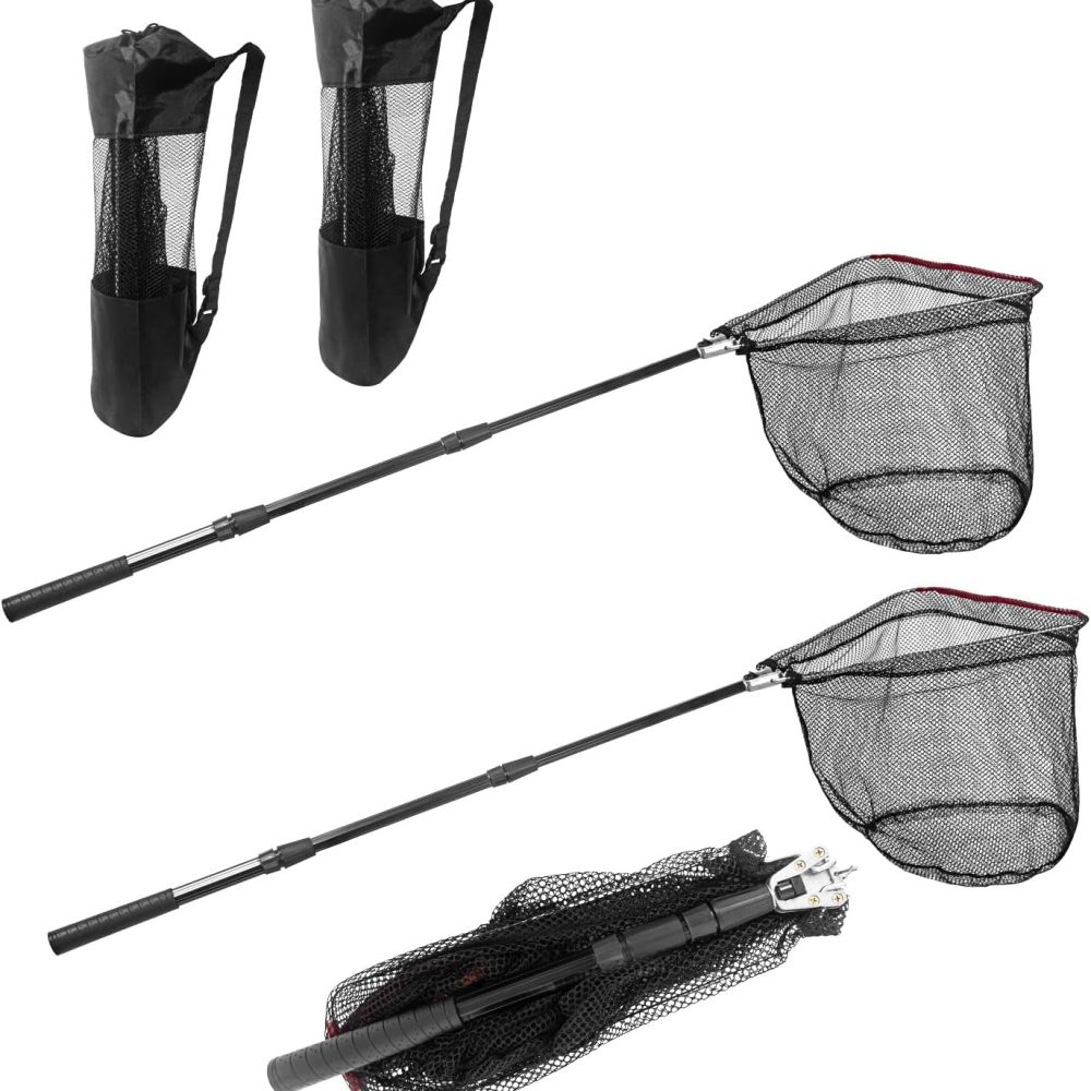 Portable Telescopic Fishing Net with Handle and Storage Bag
